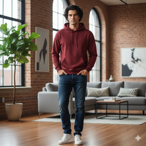 Sweat-shirt à capuche décontracté d'hiver 60% coton 40% polyester Tissu polaire Impression sérigraphique personnalisée sur le devant Mesure américaine/européenne - Product Image 4