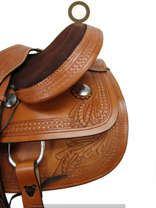 Selle de course de baril en cuir véritable de qualité supérieure Western DD fabriquée à la main légère confortable rodéo Performance équitation spectacle cheval - Product Image 3