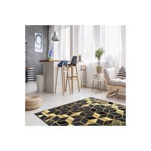 Conjunto de alfombra impresa digital de panal amarillo-gris - Product Image 2