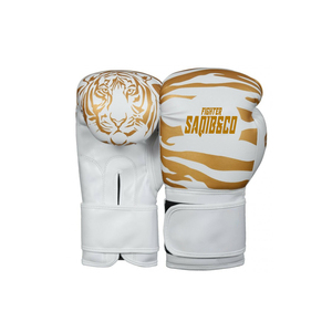 Gants à lacets en cuir PU blanc, gants de sparring d'entraînement en or métallique, gants de sac de boxe et gants de frappe pour la boxe - Product Image 6