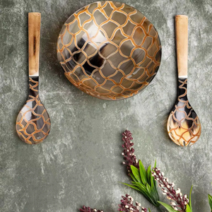 Handmade Natural Buffalo Horn Bowl With Matching Spoon For Rustic Dining <b>Table</b> Setting At Wholesale price by CRAFT ZONE EXPORT - Product Image 1