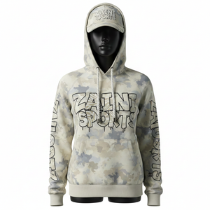 Sudadera con Capucha para Mujer, Mezcla de Algodón y Felpa, Tejido Suave y Cálido, Diseño de Camuflaje Neutro, Logotipo Personalizado con Estampado Puff, Sudadera Básica para Mujer - Product Image 6