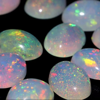 Opale naturelle multi-feu ovale de qualité supérieure 8x6mm, cabochon, pierre précieuse en vrac, certifiée par un tiers, vente en gros 1-2