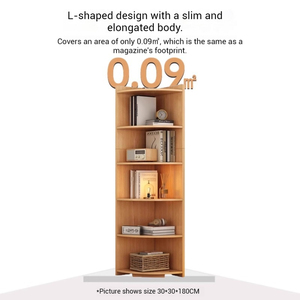 Eco-Friendly Wooden Corner <b>Bookshelf</b> for Kids Room Furniture Low Formaldehyde Material Multi-Layer Book Storage Cabinet - Product Image 3