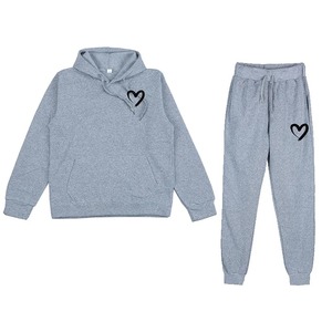 เซ็ตเสื้อสเวตเตอร์มีฮู้ดแขนยาวมีฮู้ดสำหรับผู้หญิงชุดวอร์มสองชิ้นผ้ากำมะหยี่สำหรับใส่เล่นกีฬา100% - Product Image 4