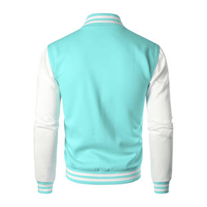 แจ็กเก็ตทีมตัวแทนของผู้ชายคอตั้งระบายอากาศได้ดีเสื้อขนสัตว์แขนหนัง - Product Image 2