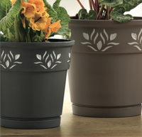 AFOSSA 1,25LT Pot de fleurs en plastique PP marron durable et léger, élégant, avec découpe, suspendu, pour intérieur/extérieur, multi-usages, moderne