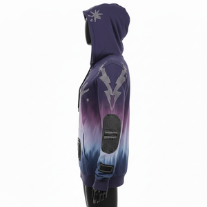 Sweat à capuche zippé en molleton brossé de haute qualité pour femmes, mélange de coton doux, couleur dégradée avec logo en strass, sweat à capuche zippé basique personnalisé - Product Image 3