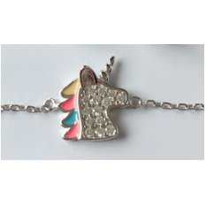 Bracelet élégant en or blanc 18 carats avec cristal licorne et design complexe - Product Image 2