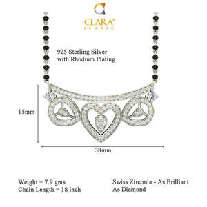 Compre un Conjunto de Mangalsutra de Plata Pura, Joyería Fina Étnica Clásica y Moderna con Circonita y Diamantes para Bodas, Fiestas y Compromisos - Product Image 4
