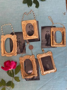 Artistic <b>Gold</b> Metal <b>Frame</b> with Beads and Rope Multi-Use Decorative Picture Holder for Home Wall Office Event Gift Decor - Product Image 6