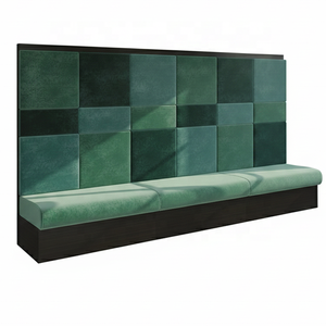 Meubles de banquette en velours vert moderne avec dossier haut pour les espaces commerciaux, les hôtels, les cafés et les restaurants - Product Image 1