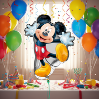 Ballon en aluminium Mickey Mouse pour fête, 78x55cm, imprimé offset 4 couleurs, décoration d'anniversaire pour enfants, lot de 2 pièces