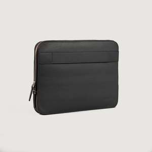 Men's Genuine Leather Laptop Sleeve & Briefcase Cover with PU Material Classic Style Zipper Closure Baxter <b>Grey</b> Work-Use - Product Image 1