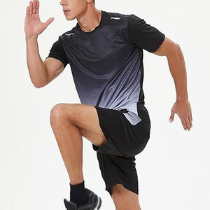 Streetwear avec impression personnalisée et logo pour hommes, ensemble de t-shirts décontractés, ensemble entraînement deux pièces shorts pour hommes, taille adulte - Product Image 4