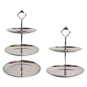 Attractive Style 2-Tier Metal Service <b>Tray</b> with Brass Nickel Plate Finish Well Polished for Home Hotel & Restaurant Use - Product Image 5