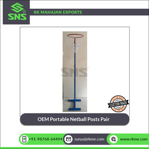 Base de peso pesado y construcción de tubo de acero hueco resistente Excelente calidad Altura ajustable OEM Par de postes de netball portátiles - Product Image 3