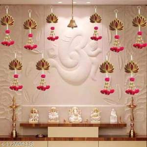 Handmade High Quality Lotus Design Hangings Wedding Garlands & <b>Wreaths</b> Traditional Diwali Toran Decoration Style Hangings - Product Image 6
