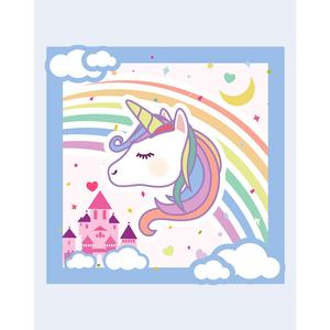 Serviettes de table licorne Party Love 33x33cm, lot de 12 pièces, vaisselle de fête - Product Image 1