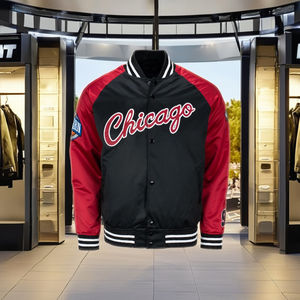 Vestes d'université en satin de style vintage blousons de baseball et de bombardiers brodés avec un design Starter 49ers College Letterman - Product Image 1