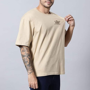 Camiseta de gran tamaño con ropa de verano, camiseta de gran tamaño con estampado de ajuste holgado de algodón 100% con logotipo personalizado hecho a medida para hombres - Product Image 2
