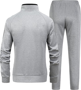 Traje de ropa deportiva de talla XXL para hombre, logotipo personalizado, 3D, reflectante, para correr, transpirable, Fitness, dos piezas, cremallera, patrón sólido para adultos - Product Image 3