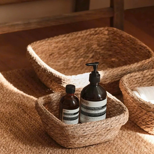 Cesta de algas marinas hecha a mano de Vietnam-Organizador de mimbre de estilo ovalado y rectangular para plantas, ropa, juguetes y decoración de interiores - Product Image 1