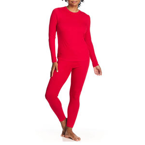 Nouveau 2025 prix usine sous-vêtement thermique couleur unie femme longs Johns femmes costumes thermiques coton - Product Image 3