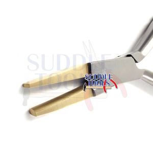 คีมปากแบนแบบโค้งครึ่งหนึ่ง หัวทองเหลืองแท้ ขนาด 130 มม. อุปกรณ์ทำเครื่องประดับเหล็ก สำหรับทำนาฬิกา เจาะร่างกาย เครื่องมือช่างแว่นตา รุ่น D - Product Image 2