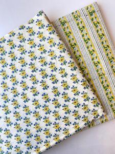 Tela de algodón orgánico con estampado de bloques a mano para mujer, Material de vestido de algodón estampado informal transpirable - Product Image 2