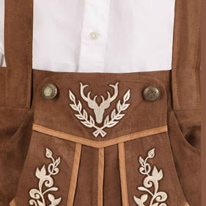 2025 hommes bavarois coton Lederhosen décontracté court Style Oktoberfest avec taille moyenne bouton braguette fermeture léger Anti-rides - Product Image 3