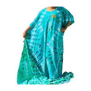 Stylish Ladies African Tie Dye <b>Kaftan</b> Dress Chiffon Rayon Lace Eco-Friendly Anti-Wrinkle Full Length for Beachwear Casual Wear - Product Image 3