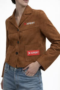 Veste rétro en toile et daim pour femme, col rabattu, simple boutonnage, manches longues, style sportif décontracté, respirante, coupe-vent, pour le printemps - Product Image 4