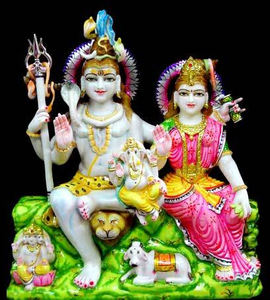 Estatua de Ganesha para el hogar, acabado fino hecho a mano, indio, decorativo, señor Shiv, Parvati, para el hogar - Product Image 1