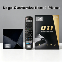 TV Box Inteligente Q11 Android 14.0 S905X4 4GB 32GB 8K 1000M LAN 5G Dual WIFI BT Control Remoto Widevine L1 Logotipo Personalizado 1 unidad MOQ OEM Venta al por Mayor