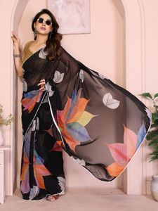 Nouveau lourd soie KOTA DORIYA imprimé Saree coton feuille impression numérique BRASSO effet parfaitement assorti chemisier formel pour indien - Product Image 3