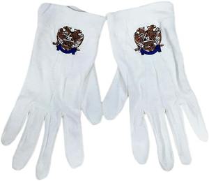 Venta al por mayor de tamaño personalizado transpirable y cómodo algodón blanco Iglesia bordado masónico masón guantes - Product Image 2