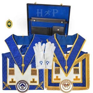 Symbolic Leather Master Mason Apron Masonic, Regalia Aprons MARSHAL WITH Chain <b>Collar</b> PURPLE VELVET HAND MADE - Product Image 5