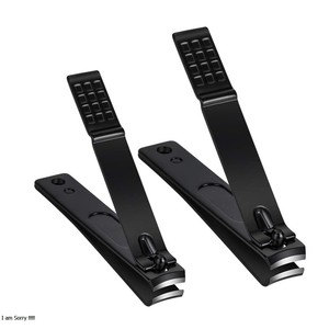 Cortaúñas recubiertas de color negro puro para manicura, cortaúñas para dedos con agarre antideslizante, 3,5 pulgadas - Product Image 1
