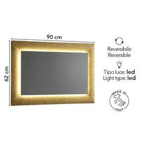 Reversible Gold Grain 90x62 Fused Glass Frame <b>Framed</b> <b>Mirror</b> - Product Image 3