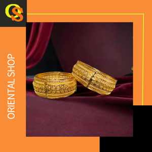 ชุดกำไลข้อมือชุบทอง22K ชุดกำไลสไตล์โมเดิร์นสำหรับผู้หญิงเครื่องประดับแบบดั้งเดิมจากผู้ส่งออก - Product Image 3