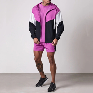 Vente en gros Veste coupe-vent Ensemble veste et short respirants de haute qualité Polyester Nylon imperméable pour hommes - Product Image 5