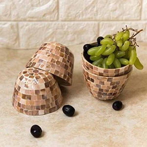 Cuenco de servicio ecológico de madreperla y madera pulida de calidad superior para regalos de Ramadán para uso en comedor - Product Image 1