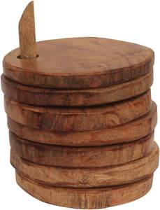 Forme et taille personnalisées les plus vendues Découpe au laser Dessous de verre en bois blanc en noyer d'acacia mince à Star Crafts India - Product Image 6