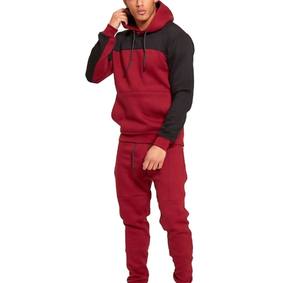Conjunto Deportivo Casual para Hombre con Bloques de Color, Cárdigan Abierto y Sudadera con Capucha, Estilo Nuevo de Otoño Invierno, Moda Masculina Transfronteriza - Product Image 1