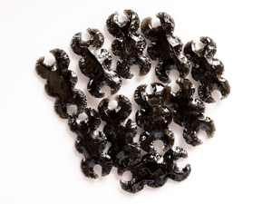 Obsidiana negra Doble Luna Cristal Briolette Suelto Facetado Piedra preciosa Colgante Media Luna Talla Luna Forma Piedra Encantos Curación - Product Image 2