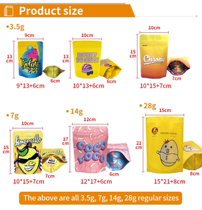 Zhihe Chứng Khoán mới hộp hiển thị và túi Mylar 3.5g bao bì holograph dây kéo đóng gói túi nhựa Pouch Mylar túi với hộp - Product Image 3