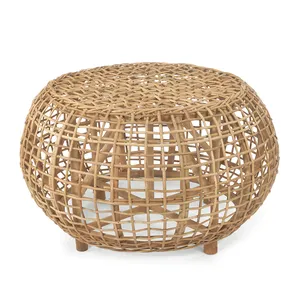 Nouvel article Table basse ronde en rotin meubles de maison Table d'appoint en rotin Vintage Boho naturel meubles de salon fabriqués au Vietnam - Product Image 5