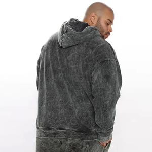 Fabricante de ropa de calle personalizada lavado ácido pantalones acampanados chándales para hombre piedra Vintage Unisex chándales 500GSM conjuntos de algodón pesado - Product Image 3