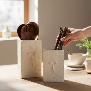 Porte-ustensiles en céramique de haute qualité, écologique, couleur personnalisée, pour la cuisine, rangement de cuillères, spatules, pot |   Lave-vaisselle sécurisé pour comptoir - Product Image 3